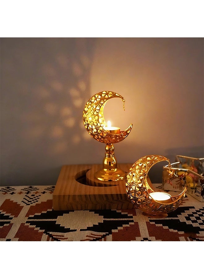 2-Pieces Set Cut-Out Iron Candle Holder, Incense Burner, Candlestick, Home Decor Centerpiece Suitable for Home, Office, Giving Gifts - Image 2